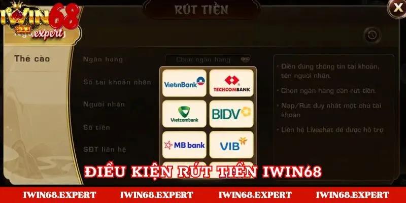 Cần thỏa mãn điều kiện gì để rút tiền tại Iwin68?